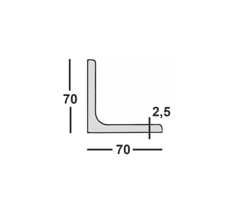 Уголок 70х2,5 металлический