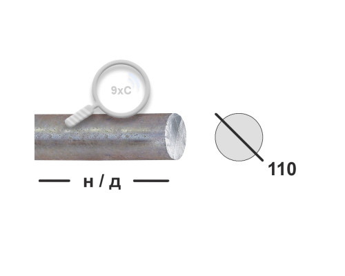 Круг горячекатаный 110 9ХС