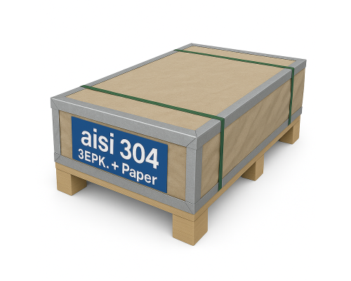 Лист нержавеющий 0.4 мм 1000х2000 aisi 304 (08х18н10) ВА+Paper (зеркальный)