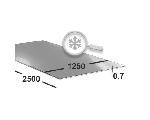 Лист нержавеющий 0.7 мм 1250х2500 aisi 304 (08х18н10) DECO9