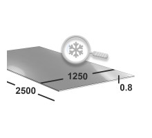 Лист нержавеющий 0.8 мм  1250х2500 aisi 430 (08x17) DECO 1 (snow) + PE