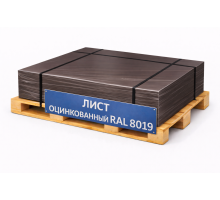 Лист оцинкованный окрашенный 0,6 мм RAL 8019