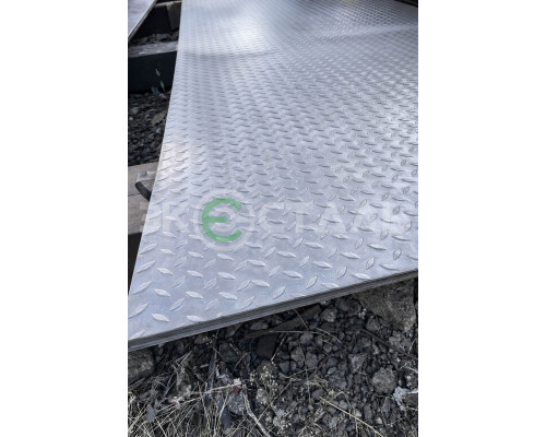 Лист стальной рифлёный 4 мм 1500х6000 Чечевица