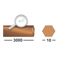 Медный шестигранник 10 мм м1