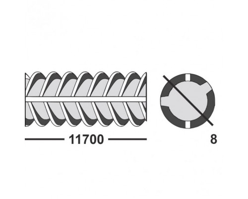 Арматура А3 А500С 8 мм  11.7 м Рифлёная