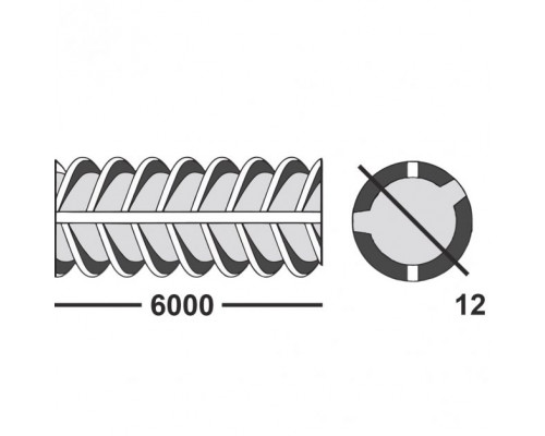 Арматура А3 А500С 12 мм  6 м Рифлёная