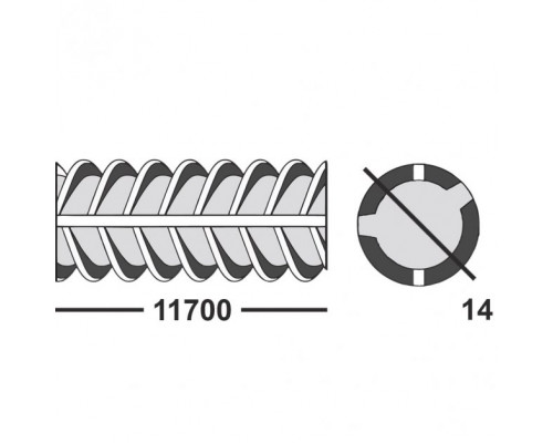Арматура А3 А500С 14 мм 11.7 м Рифлёная