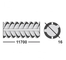 Арматура А3 АТ800 16 мм  11.7 м Рифлёная