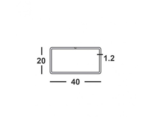 Труба профильная 40х20х1,2 прямоугольная