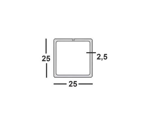 Труба профильная 25х25х2,5 квадратная