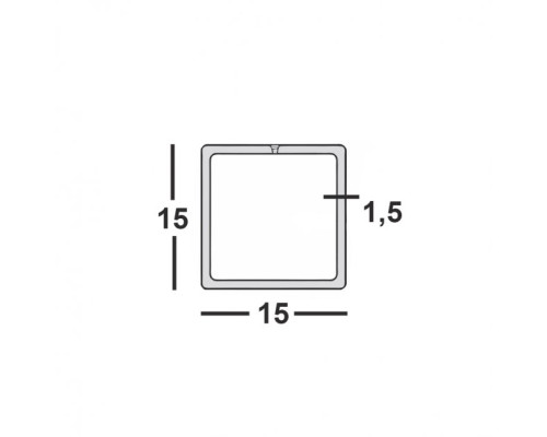 Труба профильная 15х15х1,5 квадратная