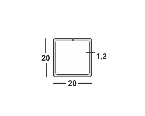 Труба профильная 20х20х1,2 квадратная