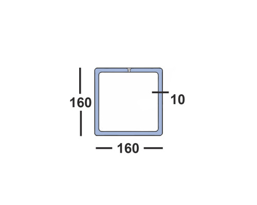 Труба профильная 160х160х10 09г2с квадратная