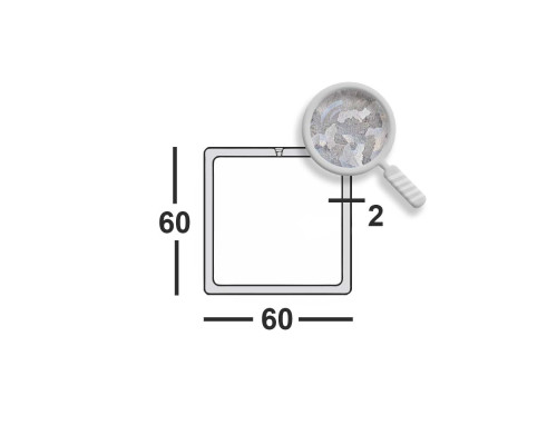 Труба профильная оцинкованная 60х60х2
