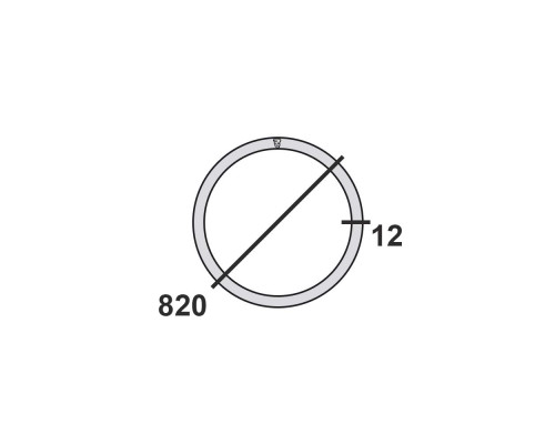 Труба круглая стальная 820х12 мм  Ст.3 11,89-12 м