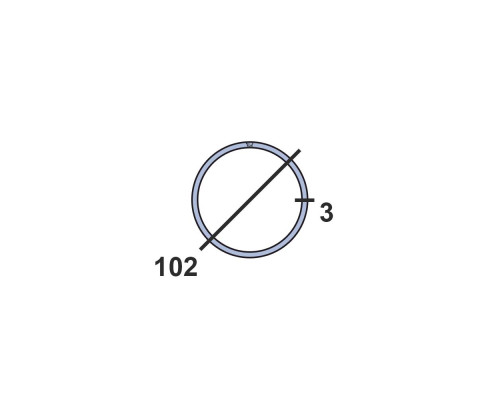 Труба круглая стальная 102х3 мм  09г2с 10-12 м