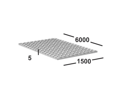 Лист стальной рифлёный 5мм  6000х1500 Чечевица