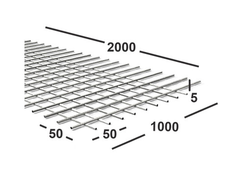 Сетка сварная 50х50х5мм , карта 2х1м