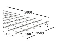 Сетка сварная 100х100х3 мм , карта 2х1,5м
