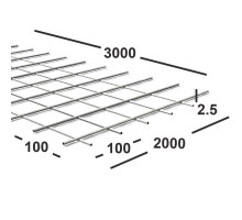 Сетка сварная 100х100х2,5мм , карта 3х2м