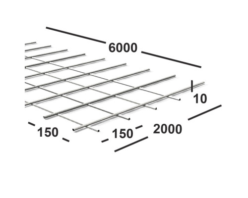 Сетка сварная 150х150х10 мм , карта 6х2м В500С