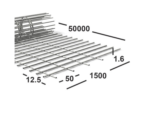 Сетка сварная 12.5х50х1.6 мм , рулон 1.5х50м