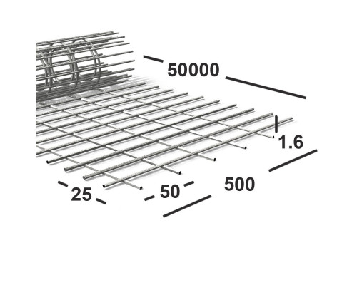 Сетка сварная 25х50х1.6 мм , рулон 0.5х50м