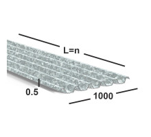Профнастил оцинкованный НС44 0.5 мм 1000 мм