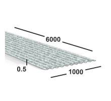 Профнастил оцинкованный С21 0.5 мм 6 м