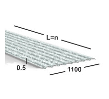 Профнастил оцинкованный С20 0.5 мм 1100 мм