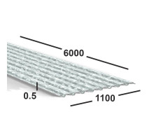 Профнастил оцинкованный С20 0.5 мм 1100х6000