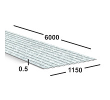 Профнастил оцинкованный С8 0.5 мм 1,1х6м