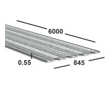 Профнастил оцинкованный Н60 0.55 мм 845 мм