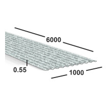 Профнастил оцинкованный С21 0.55 мм 6 м