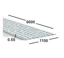 Профнастил оцинкованный С20 0.55 мм 6 м