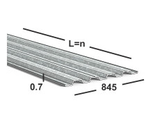 Профнастил оцинкованный Н60 0.7 мм 845 мм