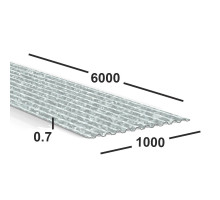 Профнастил оцинкованный С21 0.7 мм 1х6м