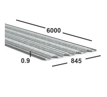 Профнастил оцинкованный Н60 0.9 мм  6 м