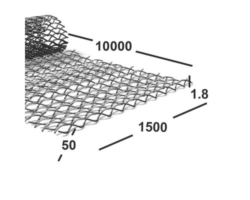 Сетка плетеная 50х50х1,8 мм не оцинкованная рабица рулон 1,5х10м