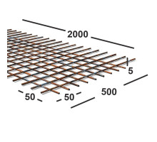 Сетка сварная 50х50х5мм  из проволоки Вр-1, карта 2х0,5м