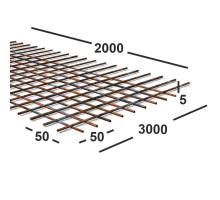 Сетка сварная 50х50х5мм  из проволоки Вр-1, карта 2х3м