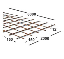 Сетка сварная 150х150х12мм  из проволоки В500С, карта 6х2м