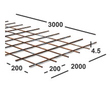 Сетка сварная 200х200х4,5мм  из проволоки Вр-1, карта 3х2м