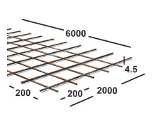Сетка сварная 200х200х4,5мм  из проволоки Вр-1, карта 6х2м