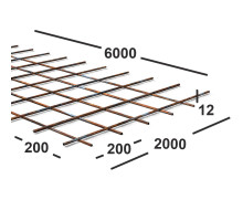 Сетка сварная 200х200х12мм  из проволоки В500С, карта 6х2м