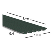 Профнастил НС44 0,4 мм  Ral 6005 (зеленый мох)