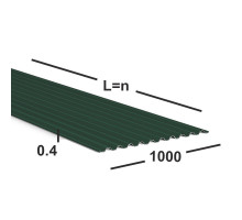 Профнастил С21 0,4 мм  Ral 6005 (зеленый мох)