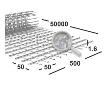 Сетка сварная 50х50х1,6 мм  оцинкованная, рулон 0,5х50 м