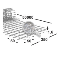 Сетка сварная 50х50х1,6 мм  оцинкованная, рулон 0,35х50 м