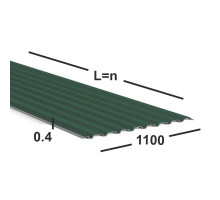 Профнастил С20 0,4 мм  Ral 6005 (зеленый мох)